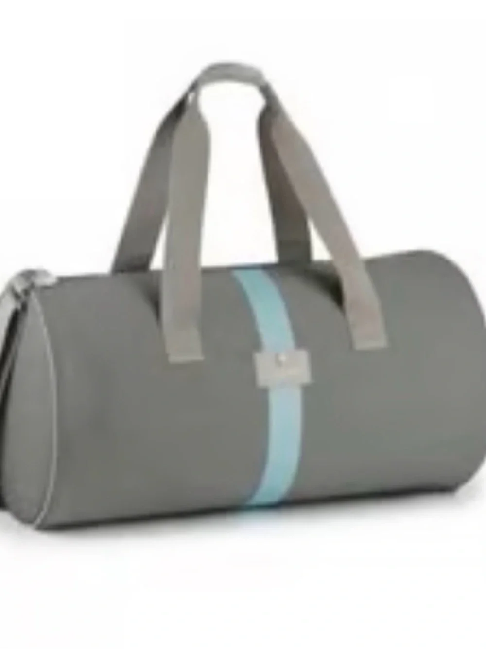 Azzaro Gray Duffel Bag with Light Blue Stripe - Men’s Travel Carryall